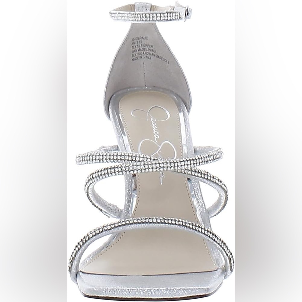 Jessica Simpson Geralie Rhinestone Strappy Dress Sandals in Silver